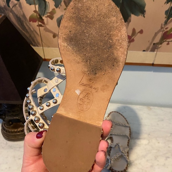 ASH White Strappy Studded Gladiator Sandals Size 6 VGUC - Picture 4 of 5